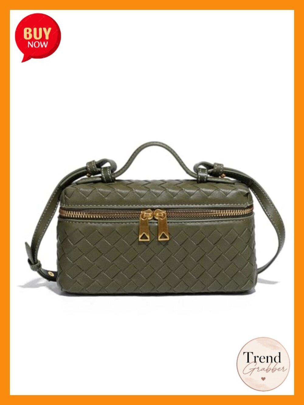 PU Leather Crossbody Bag with Top Handle and Gold Hardware